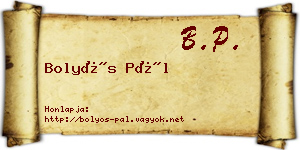 Bolyós Pál névjegykártya
