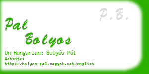pal bolyos business card