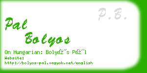 pal bolyos business card